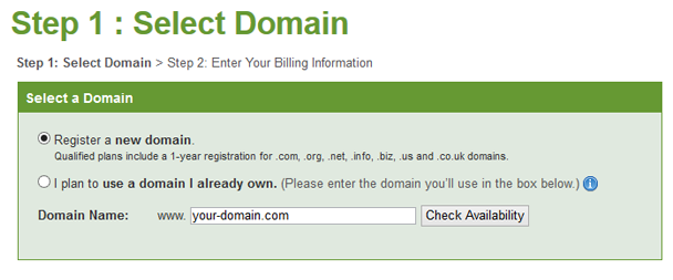 iPage select domain